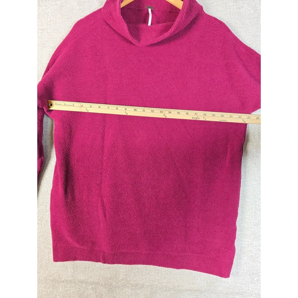Free People Ottoman Slouchy Tunic Sweater Womens Small Plum Purple‎ Ribbed Knit